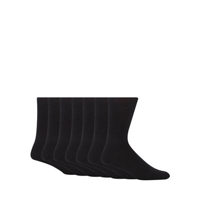 Debenhams Basics Pack of seven black cotton blend socks